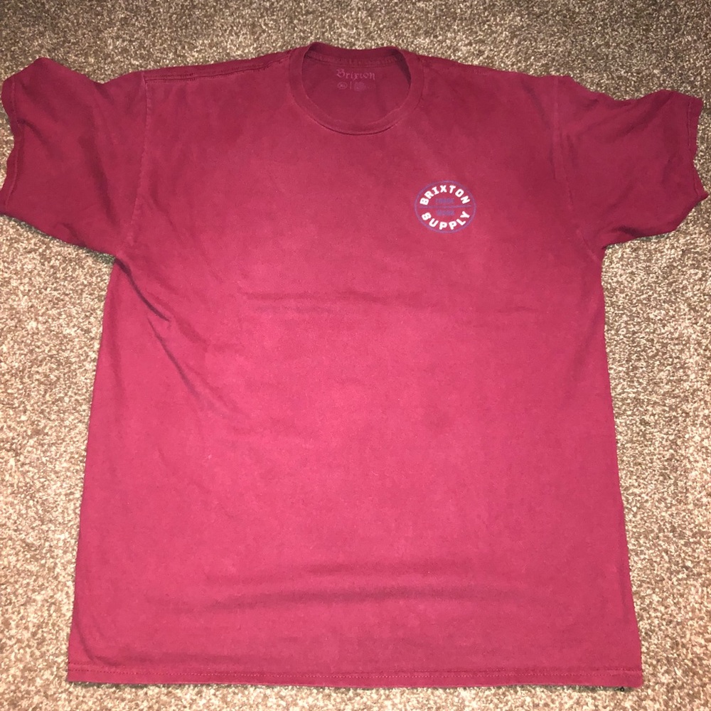 Brixton XL T Shirt Maroon Good Condition